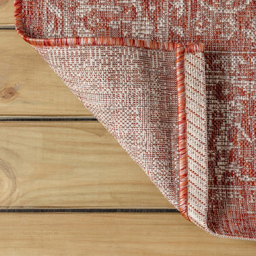 Tela Bohemian Textured Weave Floral Indoor/outdoor Runner Rug